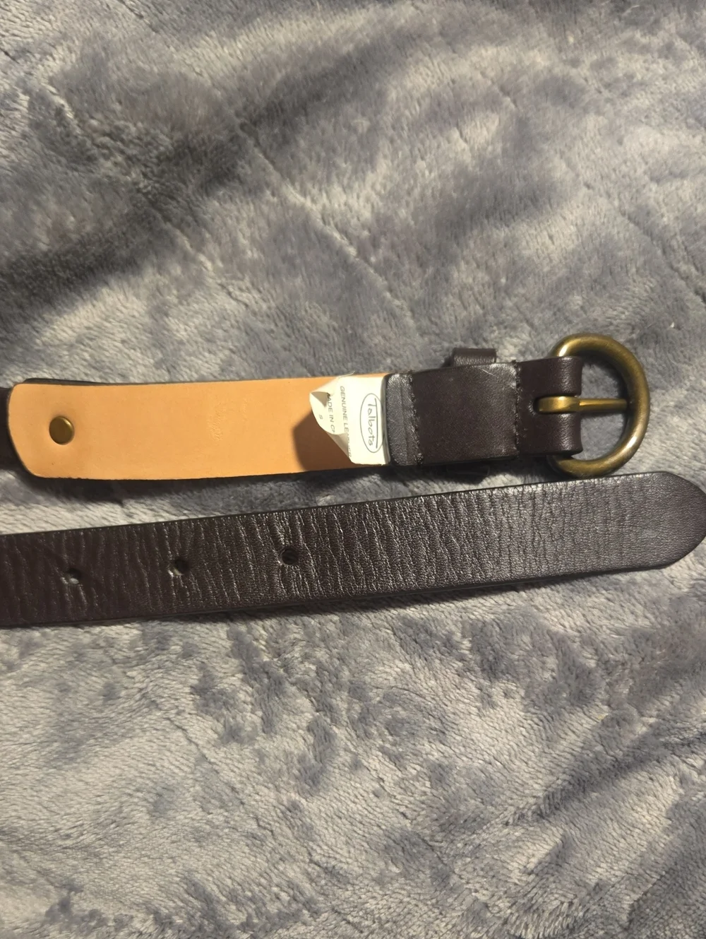 Talbots-Genuine Leather Btown/Chain Belt-Size Small